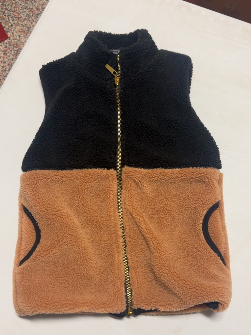 Little Bipsy Black and Brown Sherpa Vest